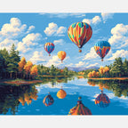 Airborne Mirror Paint by Numbers Kit design preview showing the full artwork layout before painting