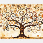 Amber Spiral Tree Paint by Numbers Kit design preview showing the full artwork layout before painting
