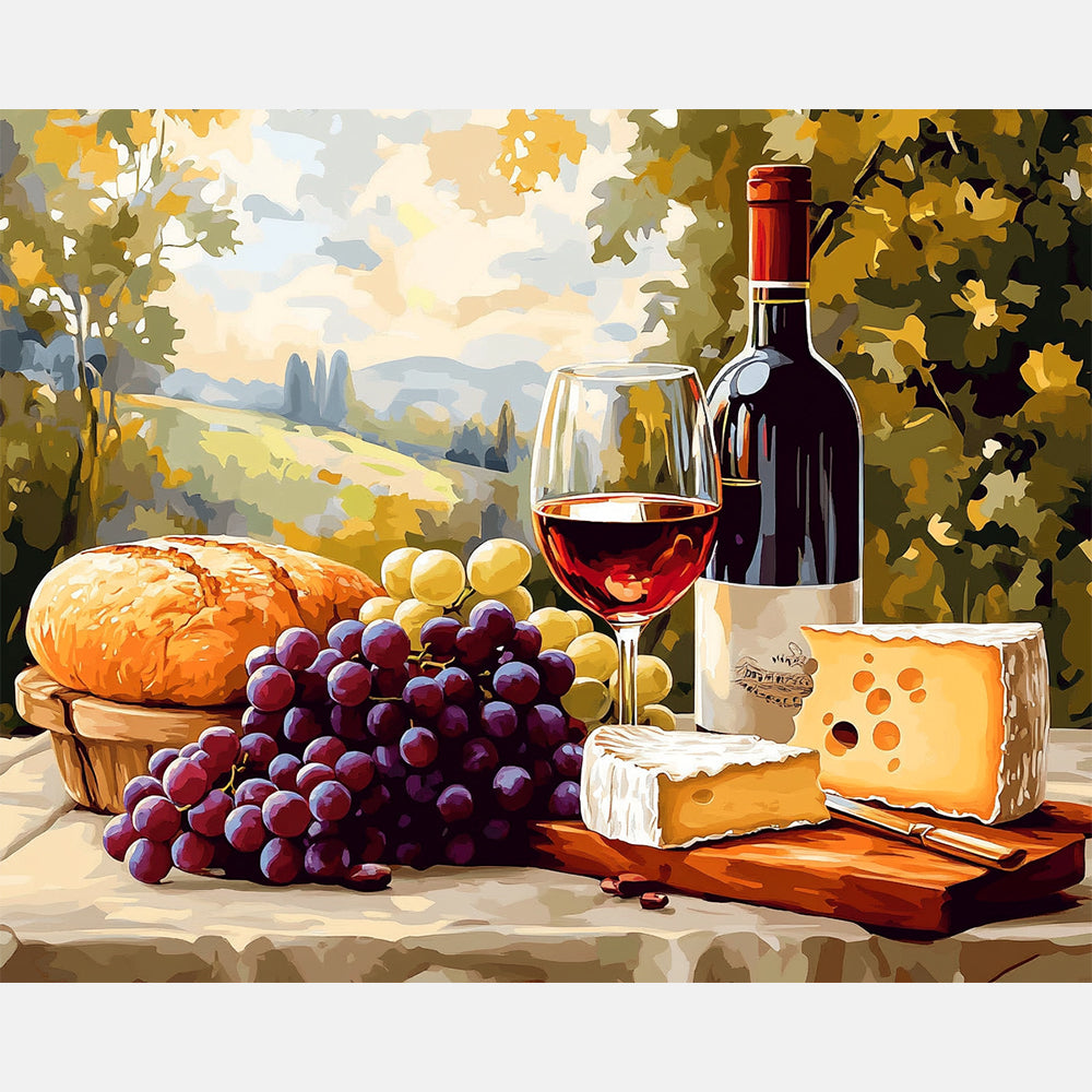 An Afternoon Treat Paint by Numbers Kit design preview showing the full artwork layout before painting