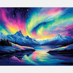 Aurora Echoes Paint by Numbers Kit design preview showing the full artwork layout before painting