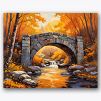 Autumn Bridge Serenity Paint by Numbers Kit UdoPaints