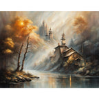 Autumn Castle Paint by Numbers Kit design preview showing the full artwork layout before painting