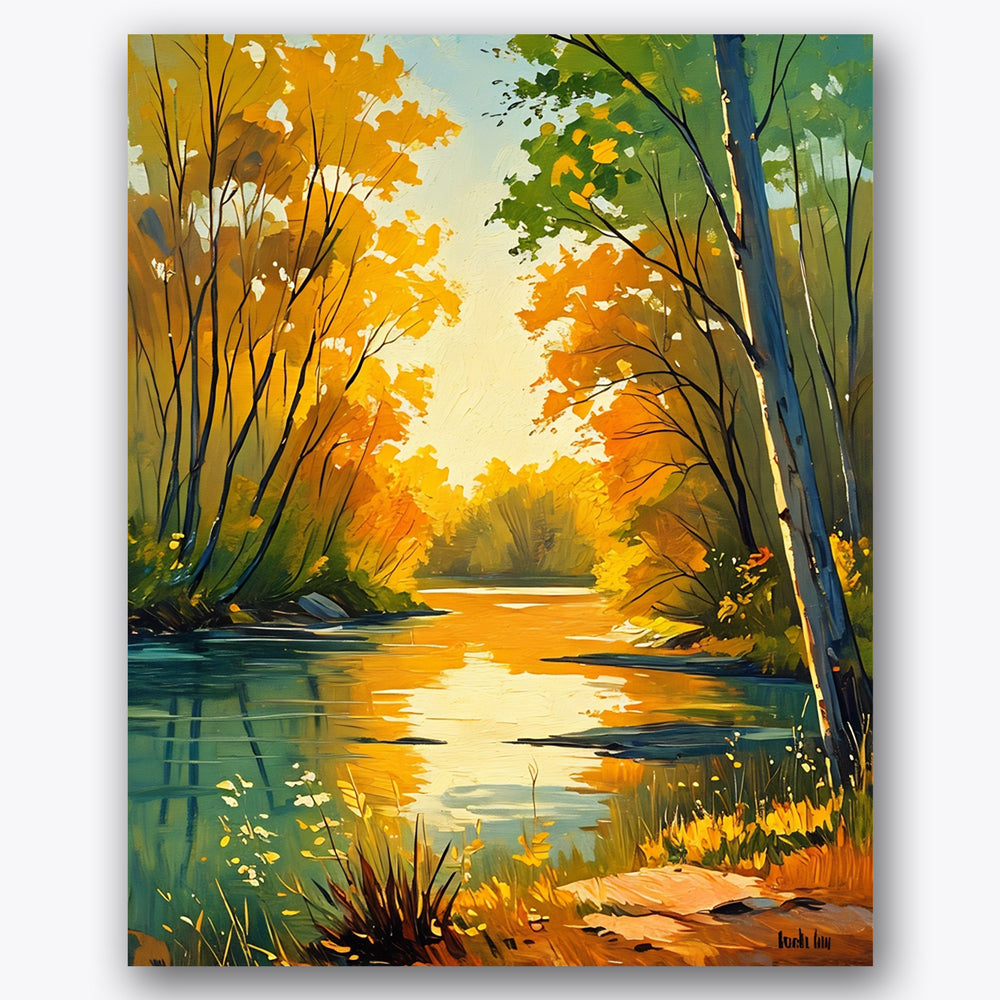 Autumn River Serenity Paint by Numbers Kit UdoPaints