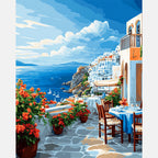 Azure Terrace Paint by Numbers Kit design preview showing the full artwork layout before painting