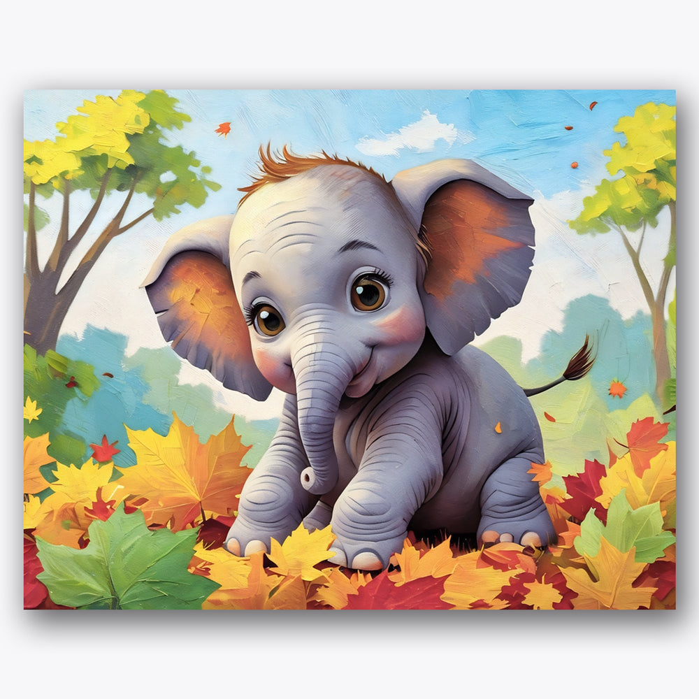 Baby Elephant Paint by Numbers Kit UdoPaints
