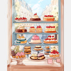 Bakery Display Paint by Numbers Kit design preview showing the full artwork layout before painting