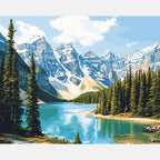 Banff National Park Paint by Numbers Kit design preview showing the full artwork layout before painting
