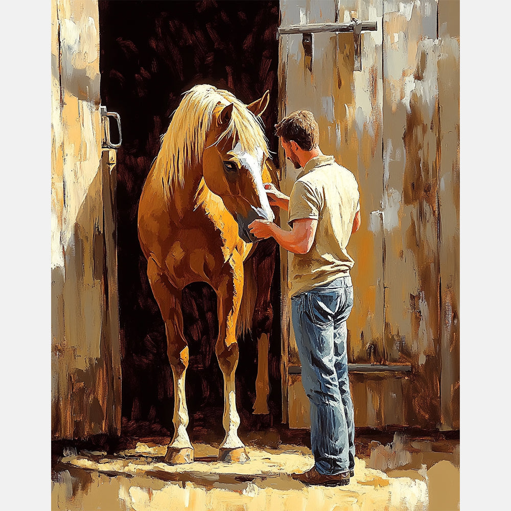 Barnside Whisper Paint by Numbers Kit design preview showing the full artwork layout before painting