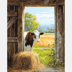Barnyard Visitor Paint by Numbers Kit design preview showing the full artwork layout before painting