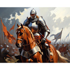 Battle Knight Paint by Numbers Kit design preview showing the full artwork layout before painting