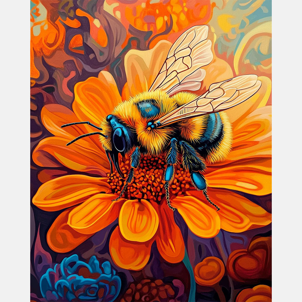 Bee's Haven Paint by Numbers Kit design preview showing the full artwork layout before painting