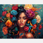 Blooming Beauty Paint by Numbers Kit design preview showing the full artwork layout before painting