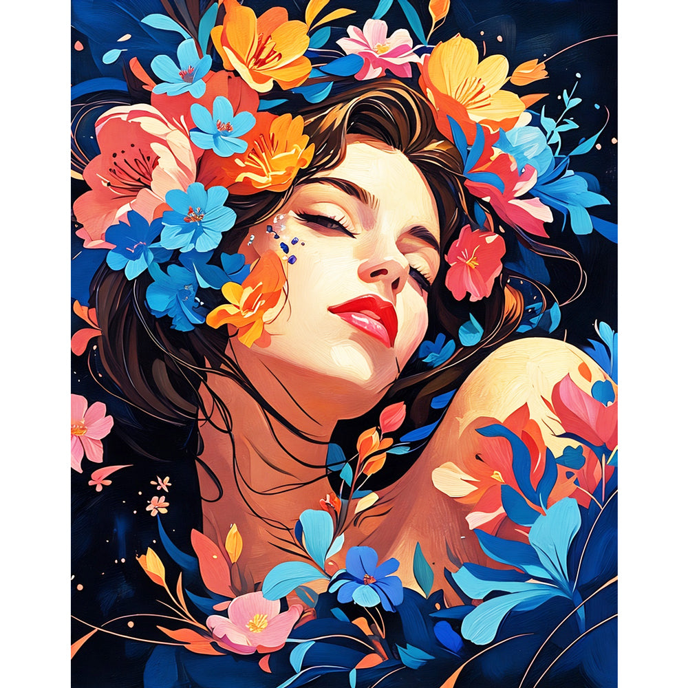 Blooming Elegance Paint by Numbers Kit design preview showing the full artwork layout before painting