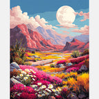 Blossom Canyon Paint by Numbers Kit design preview showing the full artwork layout before painting