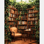 Book Nook Garden Paint by Numbers Kit design preview showing the full artwork layout before painting