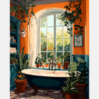 Botanical Bath Paint by Numbers Kit design preview showing the full artwork layout before painting