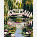 Bridge Over Lilies Paint by Numbers Kit design preview showing the full artwork layout before painting