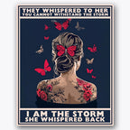 Paint by numbers design of woman, butterflies, backward facing woman, floral shoulder tattoos