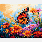 Butterfly Sanctuary Paint by Numbers Kit design preview showing the full artwork layout before painting