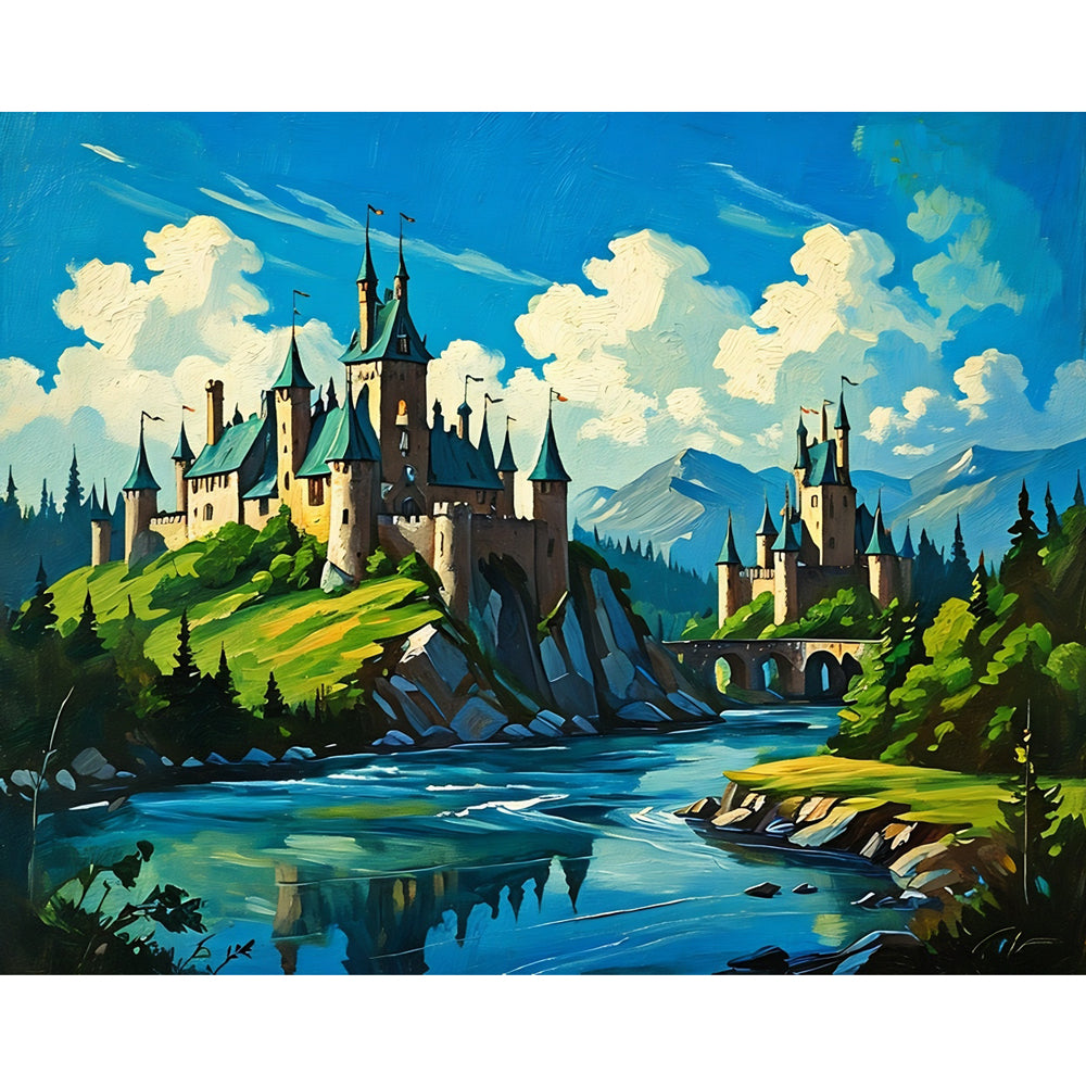 Castle Haven Paint by Numbers Kit design preview showing the full artwork layout before painting