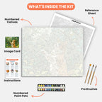 Cat and Bubbles Paint by Numbers Kit – includes numbered canvas, paint pots, brushes, and instructions