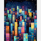Celestial Cityscape Paint by Numbers Kit design preview showing the full artwork layout before painting
