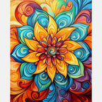 Celestial Petal Mandala Paint by Numbers Kit design preview showing the full artwork layout before painting