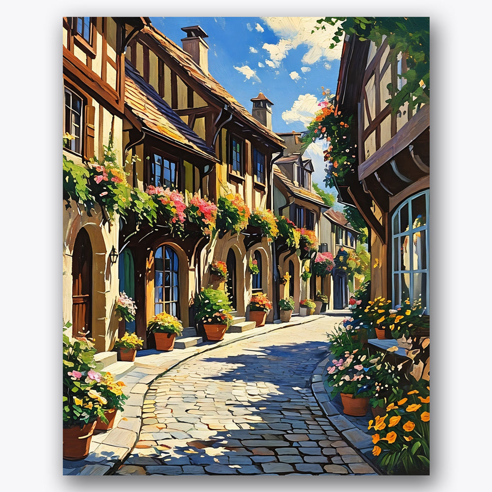 Charming Alleyway Paint by Numbers Kit UdoPaints