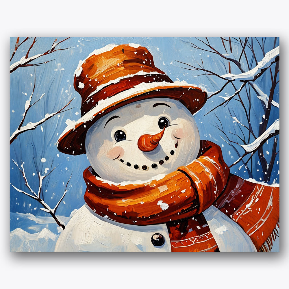 Cheerful Snowman Paint by Numbers Kit UdoPaints