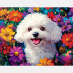 Cheerful Garden Paint by Numbers Kit design preview showing the full artwork layout before painting