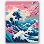 Cherry Blossom Waves Paint by Numbers Kit UdoPaints