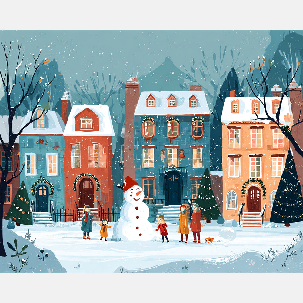 Christmas Eve Paint by Numbers Kit design preview showing the full artwork layout before painting