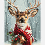 Christmas Reindeer Paint by Numbers Kit design preview showing the full artwork layout before painting