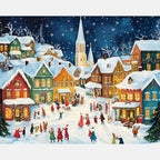 Christmas in Town Paint by Numbers Kit design preview showing the full artwork layout before painting