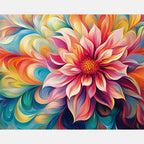 Chromatic Blossom Paint by Numbers Kit design preview showing the full artwork layout before painting