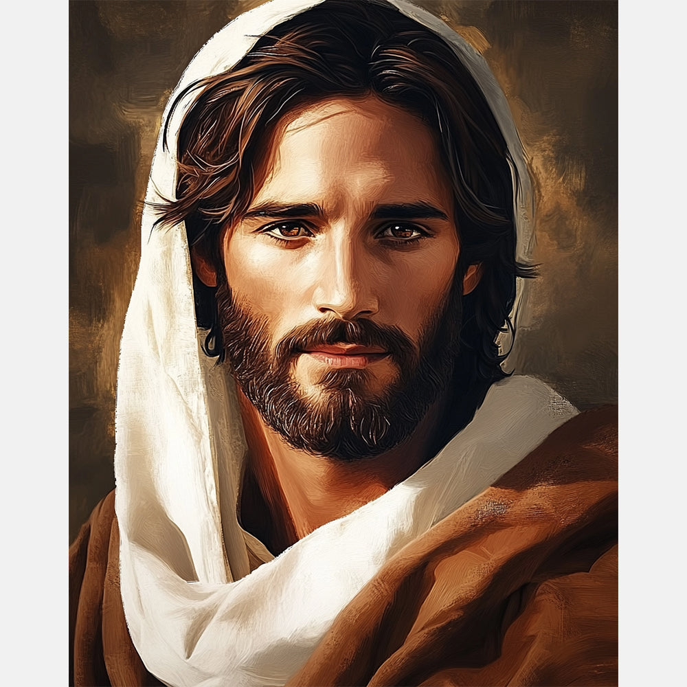 Cloaked Messiah Paint by Numbers Kit design preview showing the full artwork layout before painting