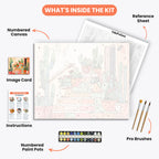 Colorful Cactus Terrace Paint by Numbers Kit – includes numbered canvas, paint pots, brushes, and instructions