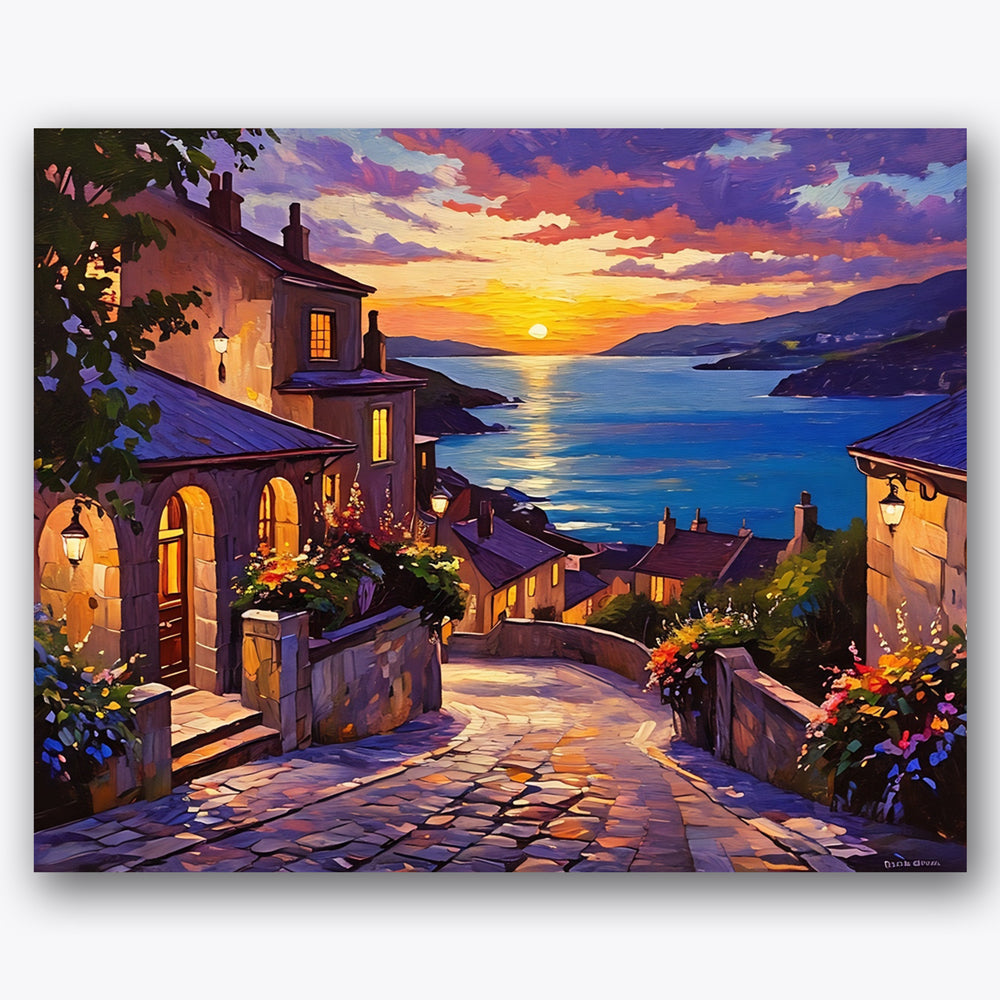 Coastal City Dusk Paint by Numbers Kit UdoPaints