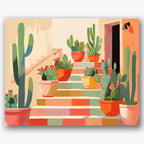 Colorful Cactus Terrace Paint by Numbers Kit UdoPaints