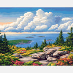 Coastal Rocks And Paint by Numbers Kit design preview showing the full artwork layout before painting