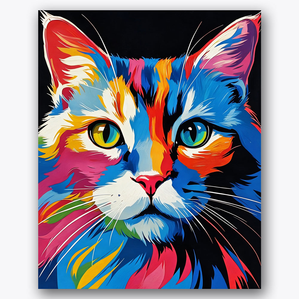 Colorful Cat Paint by Numbers Kit UdoPaints