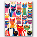Colorful Cats Paint by Numbers Kit UdoPaints