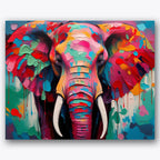 Colorful Elephant Paint by Numbers Kit UdoPaints