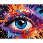 Colorful Eye Explosion Paint by Numbers Kit design preview showing the full artwork layout before painting