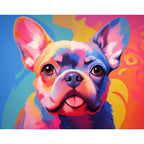 Colorful Frenchie Paint by Numbers Kit design preview showing the full artwork layout before painting