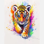 Colorful Tiger Stride Paint by Numbers Kit design preview showing the full artwork layout before painting
