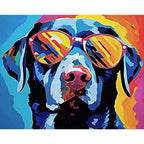 Cool Canine Vision Paint by Numbers Kit design preview showing the full artwork layout before painting