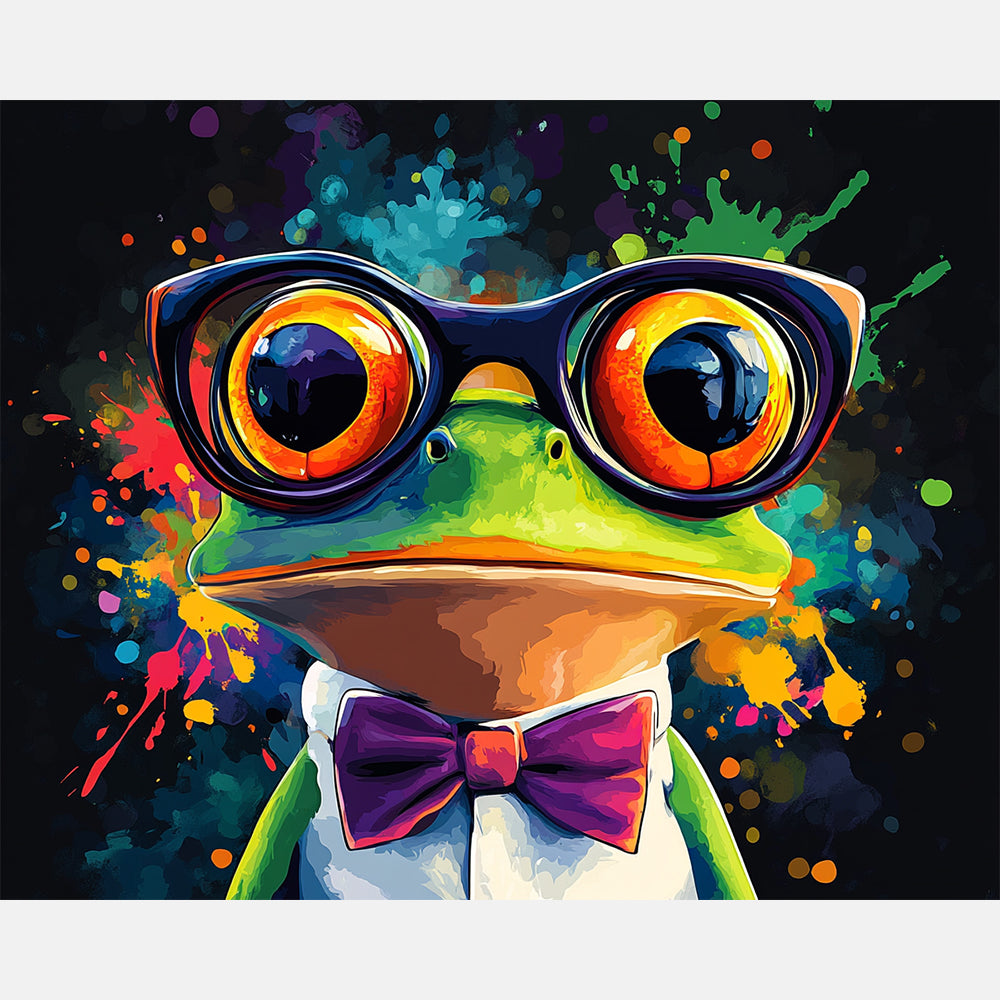 Cool Frog Paint by Numbers Kit design preview showing the full artwork layout before painting