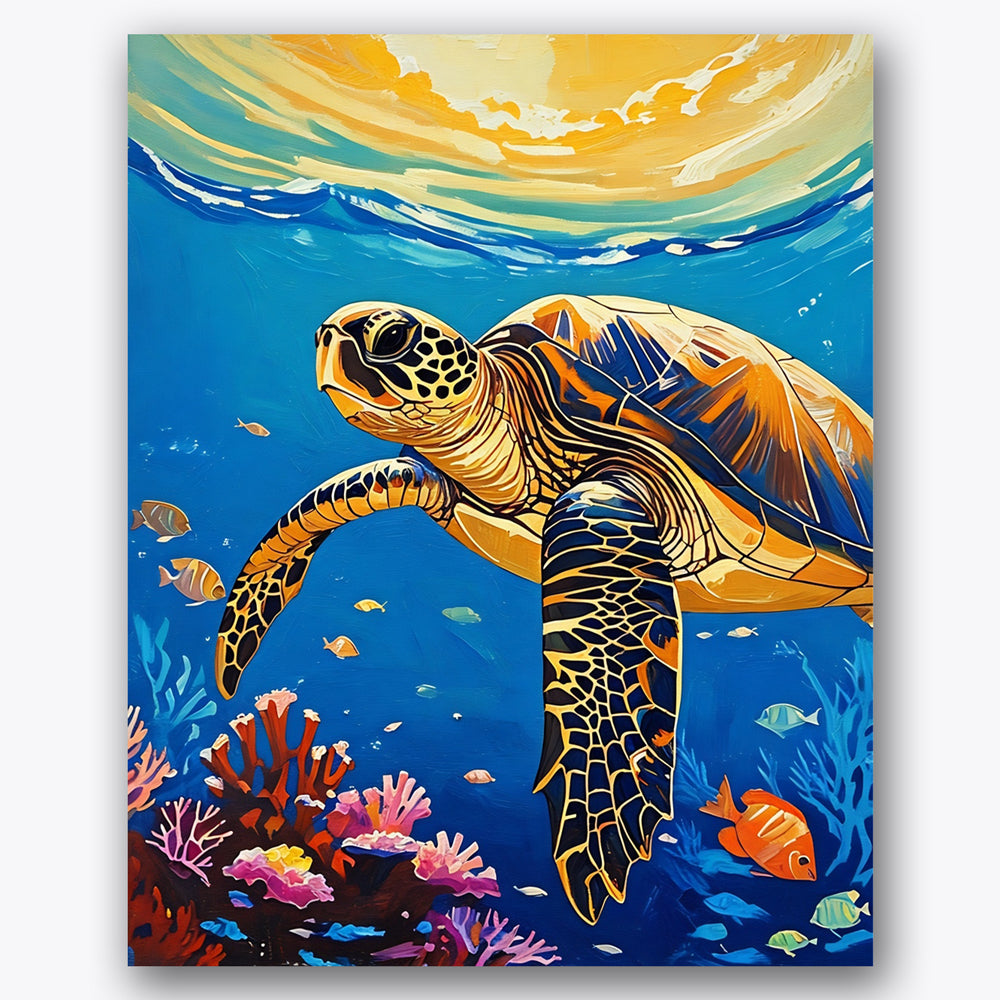 Coral Glide Paint by Numbers Kit UdoPaints