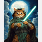 Cosmic Cat Paint by Numbers Kit design preview showing the full artwork layout before painting